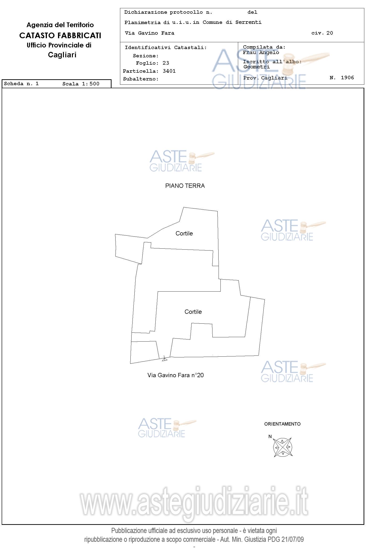 Planimetria del bene