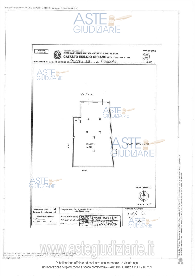Planimetria del bene