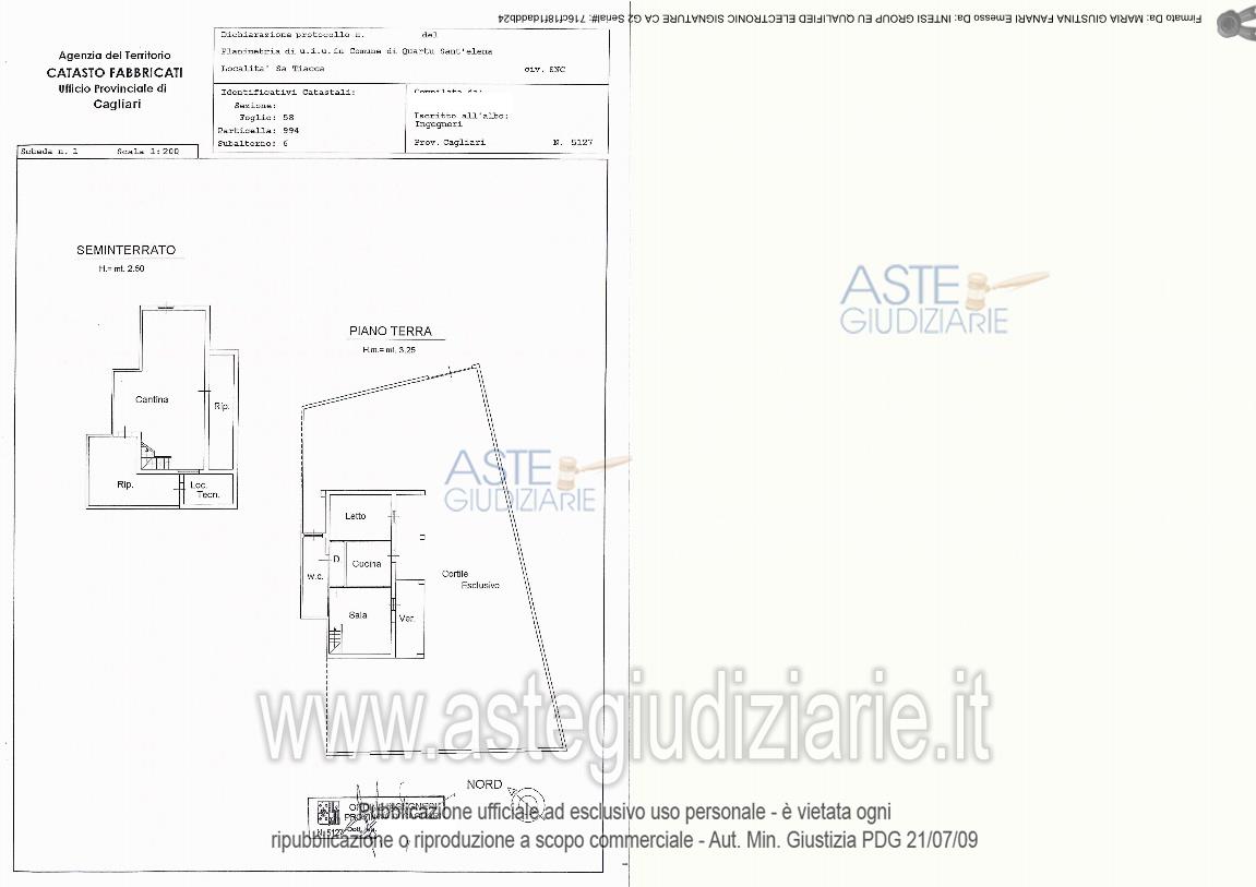 Planimetria del bene