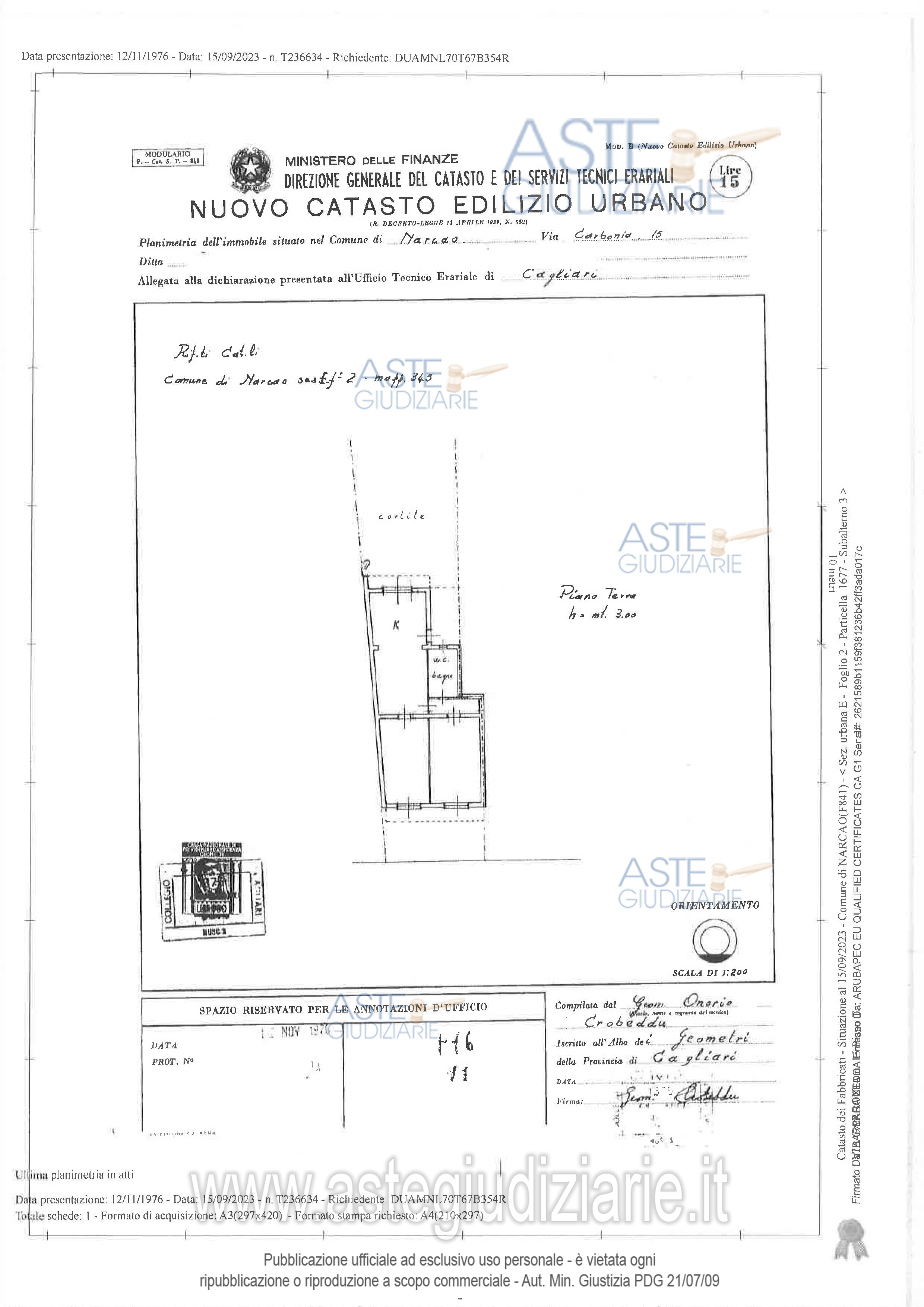 Planimetria del bene