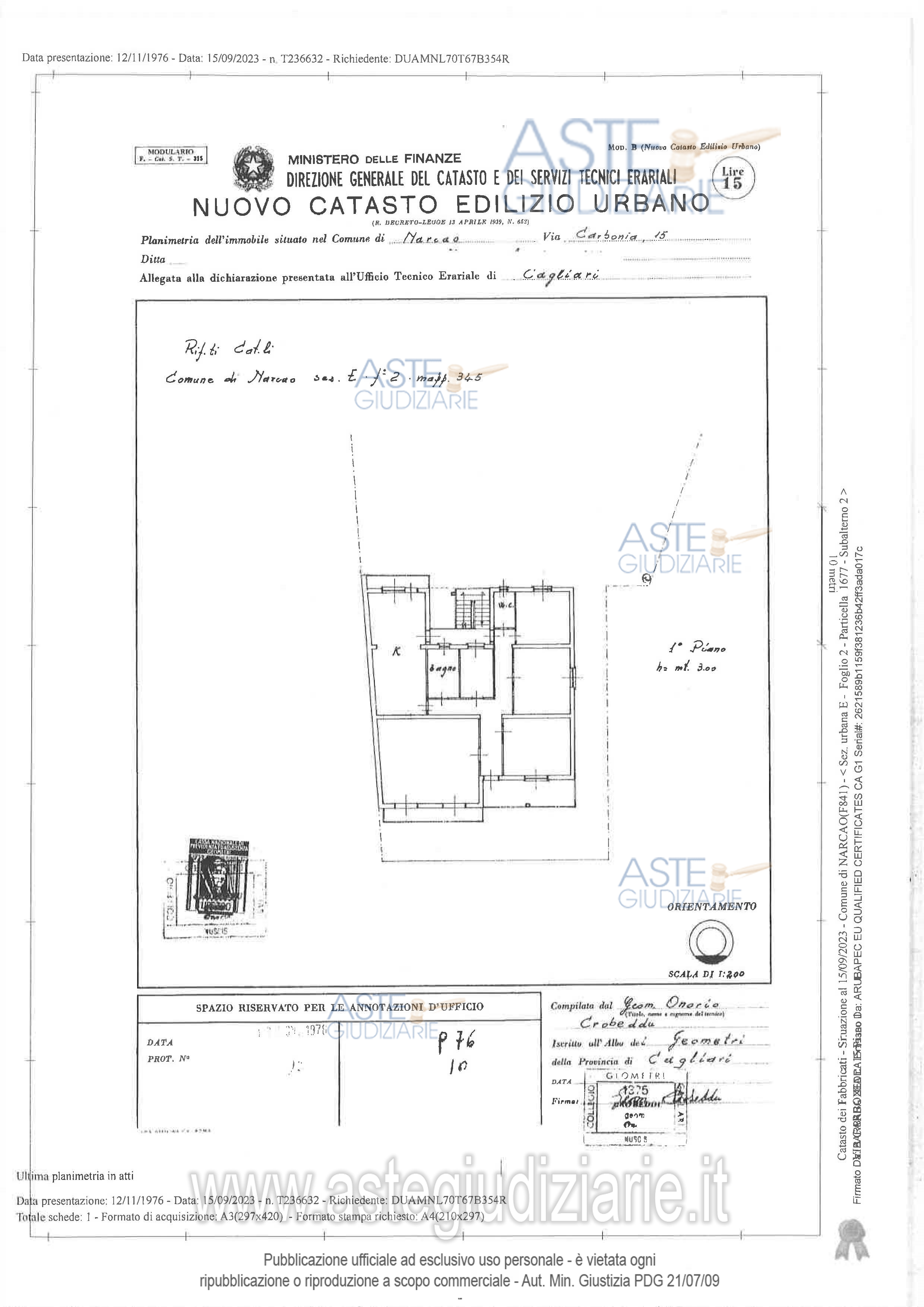 Planimetria del bene