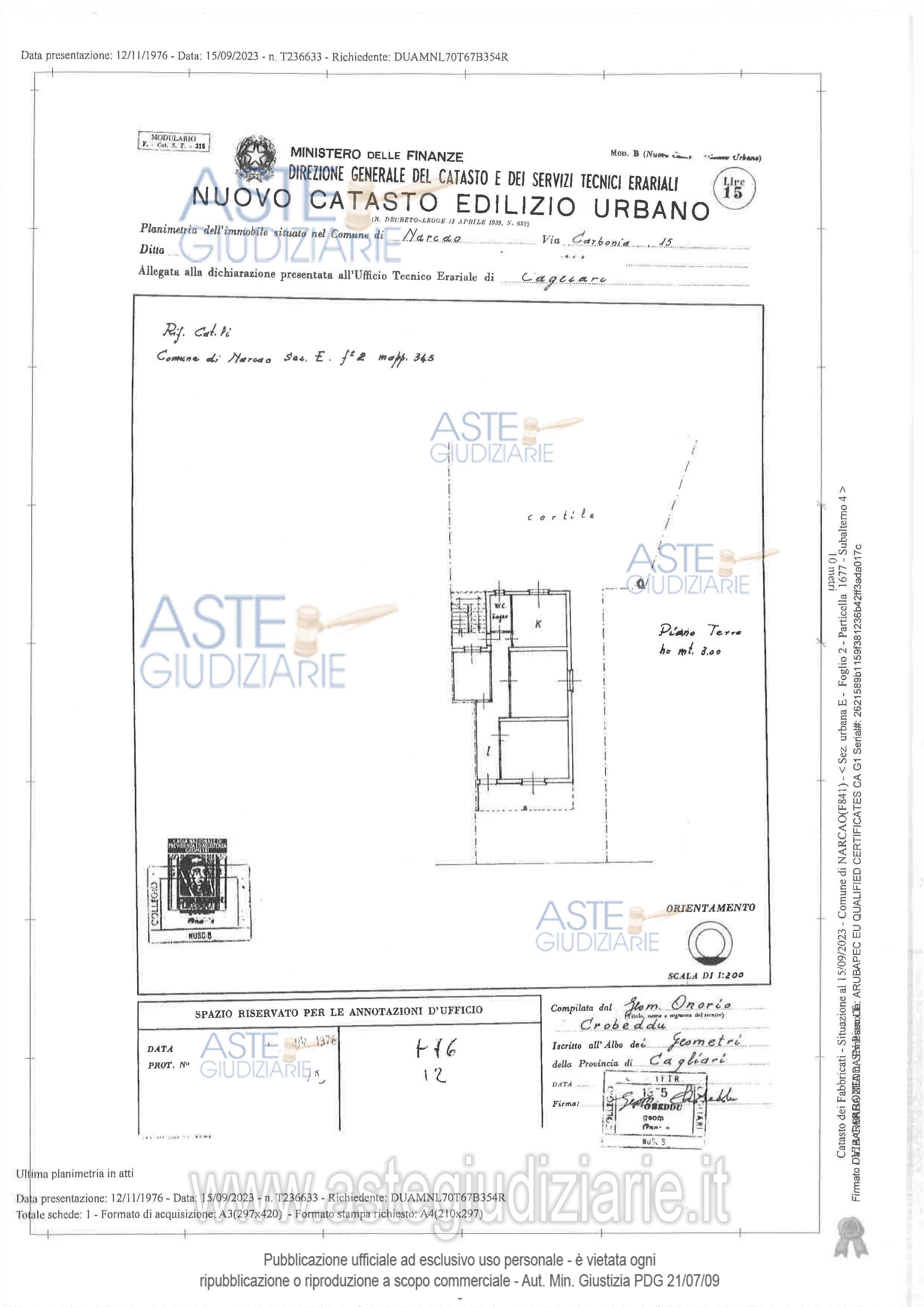 Planimetria del bene