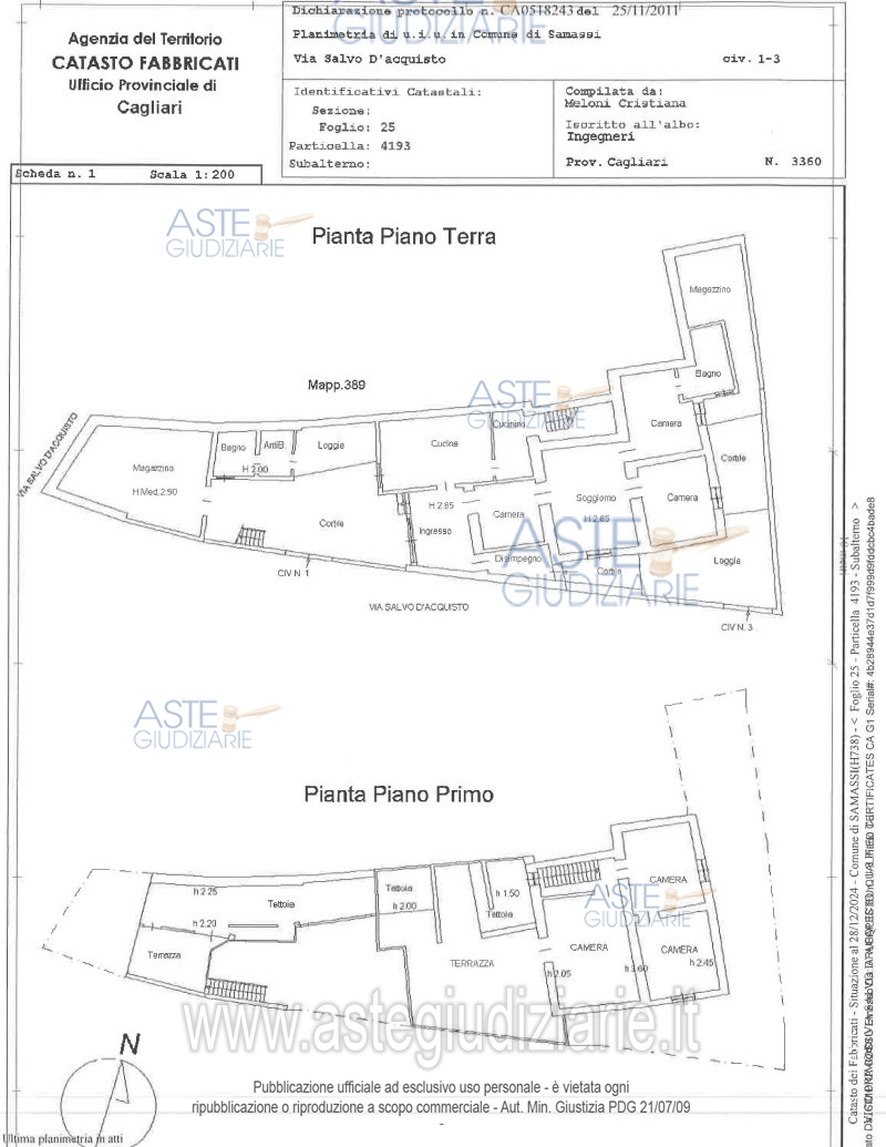 Planimetria del bene