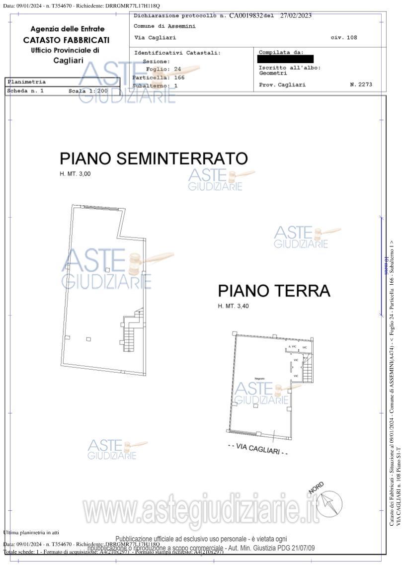 Planimetria del bene