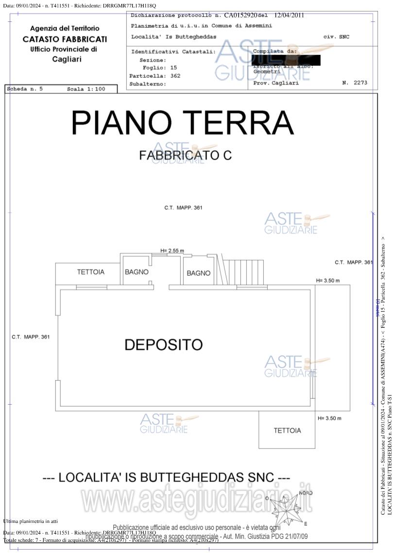 Planimetria del bene