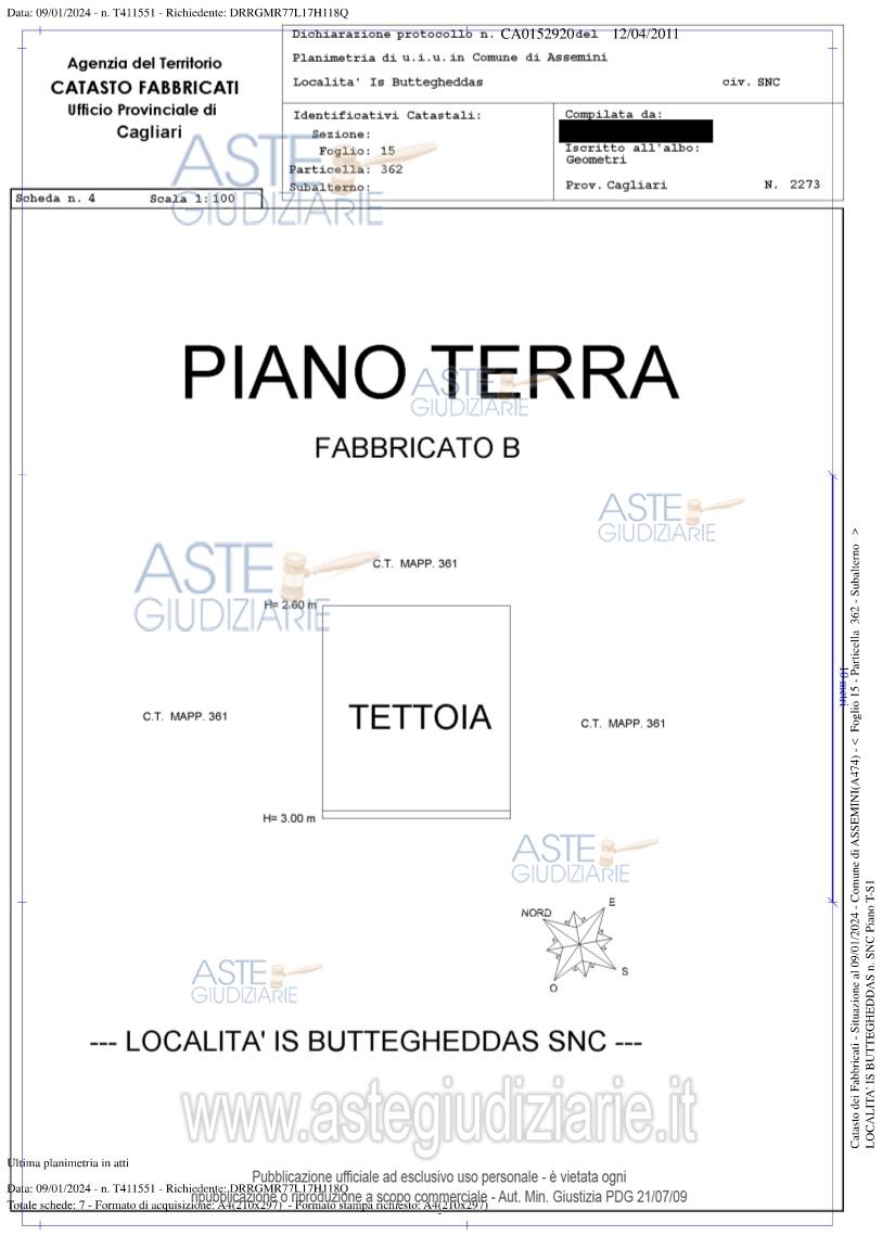 Planimetria del bene