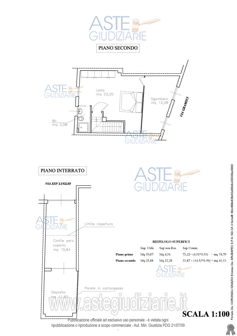 Planimetria del bene