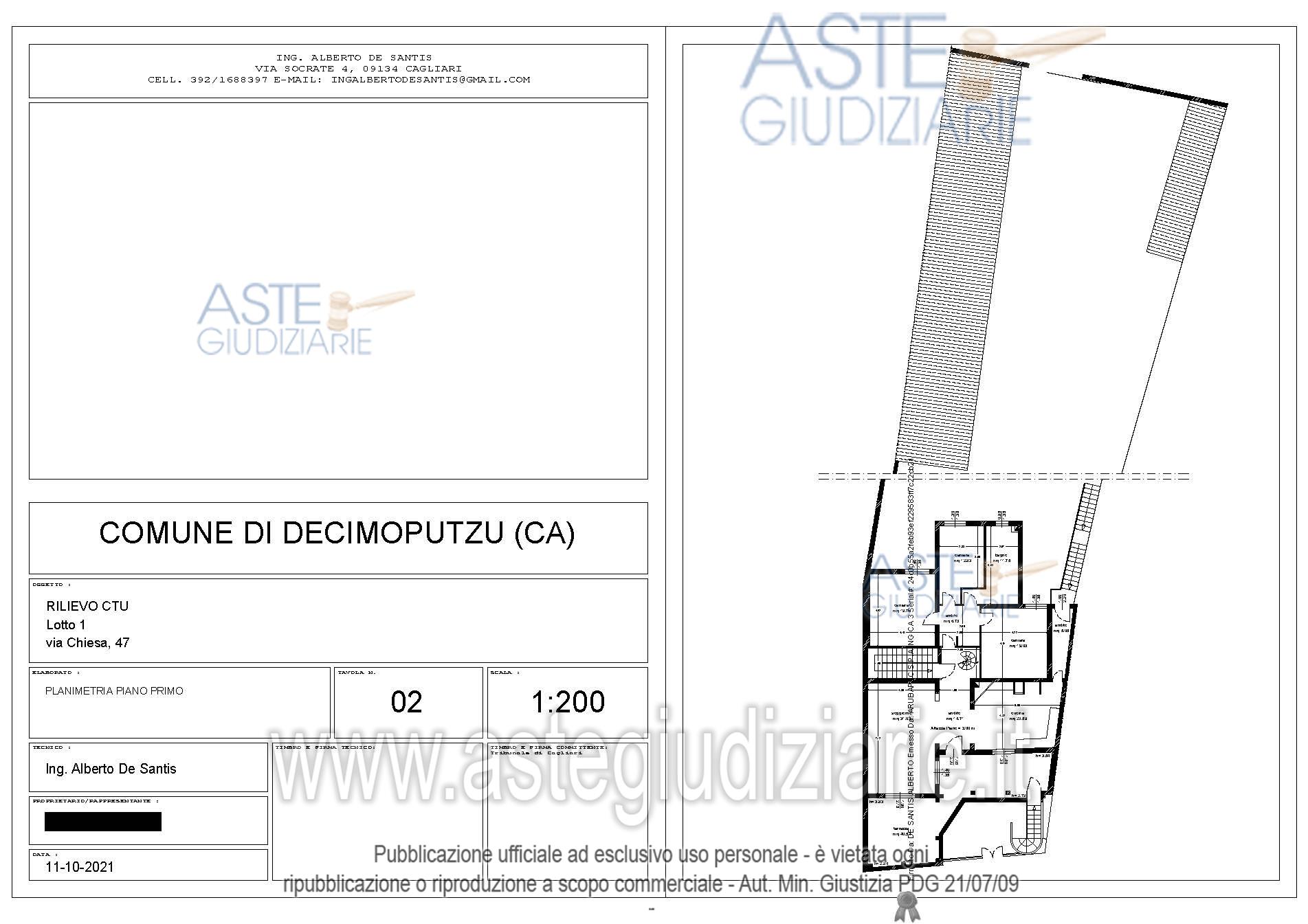 Planimetria del bene