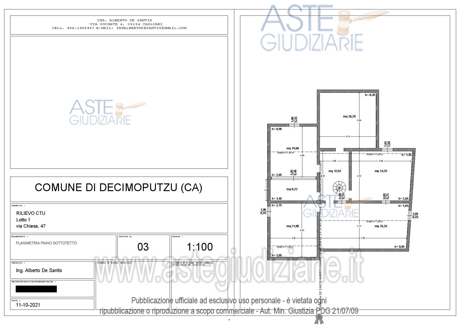 Planimetria del bene