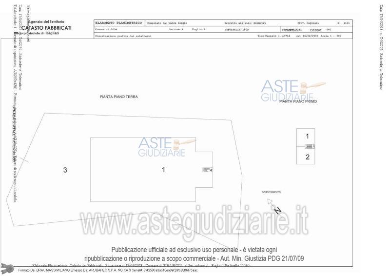 Planimetria del bene