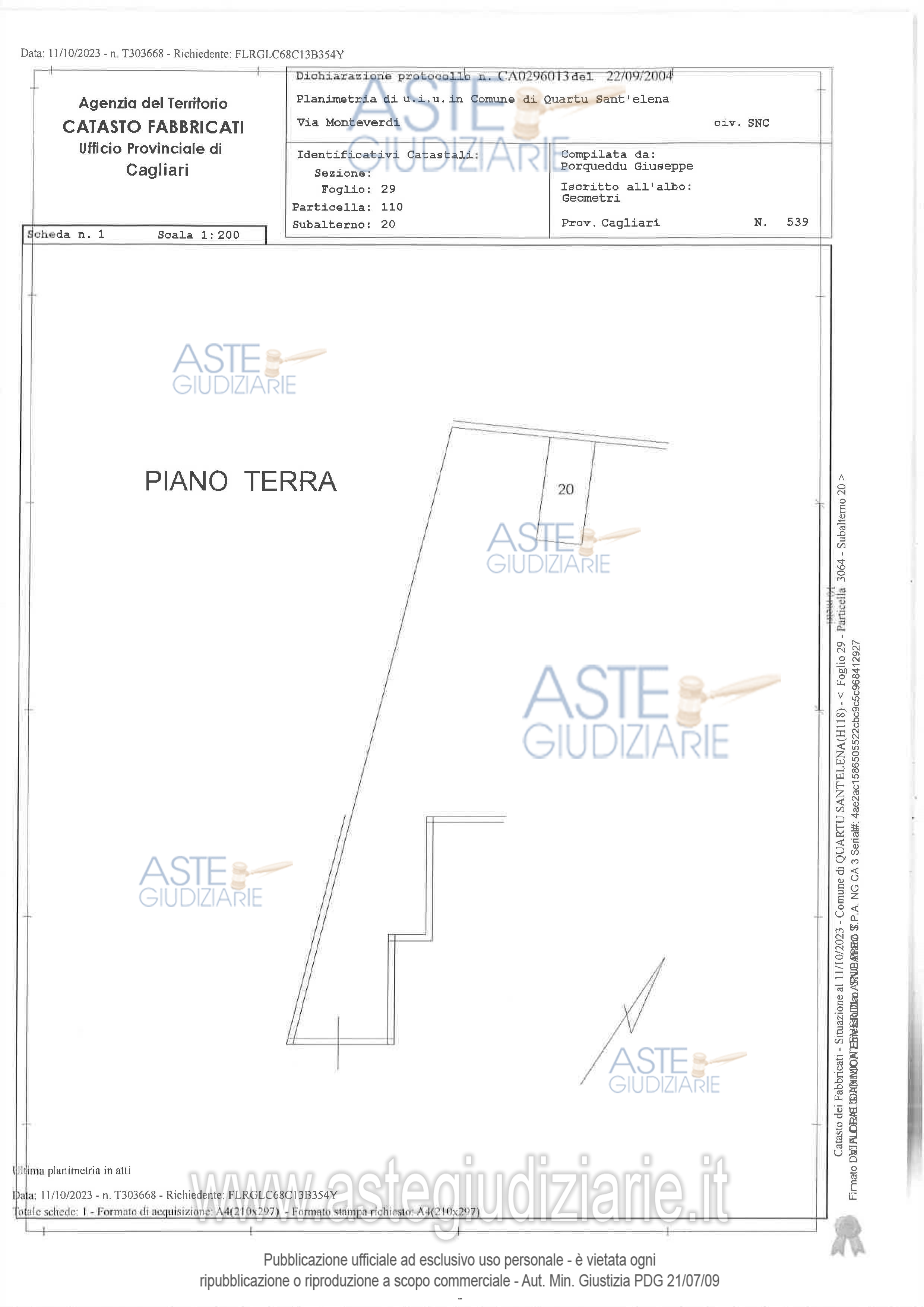 Planimetria del bene