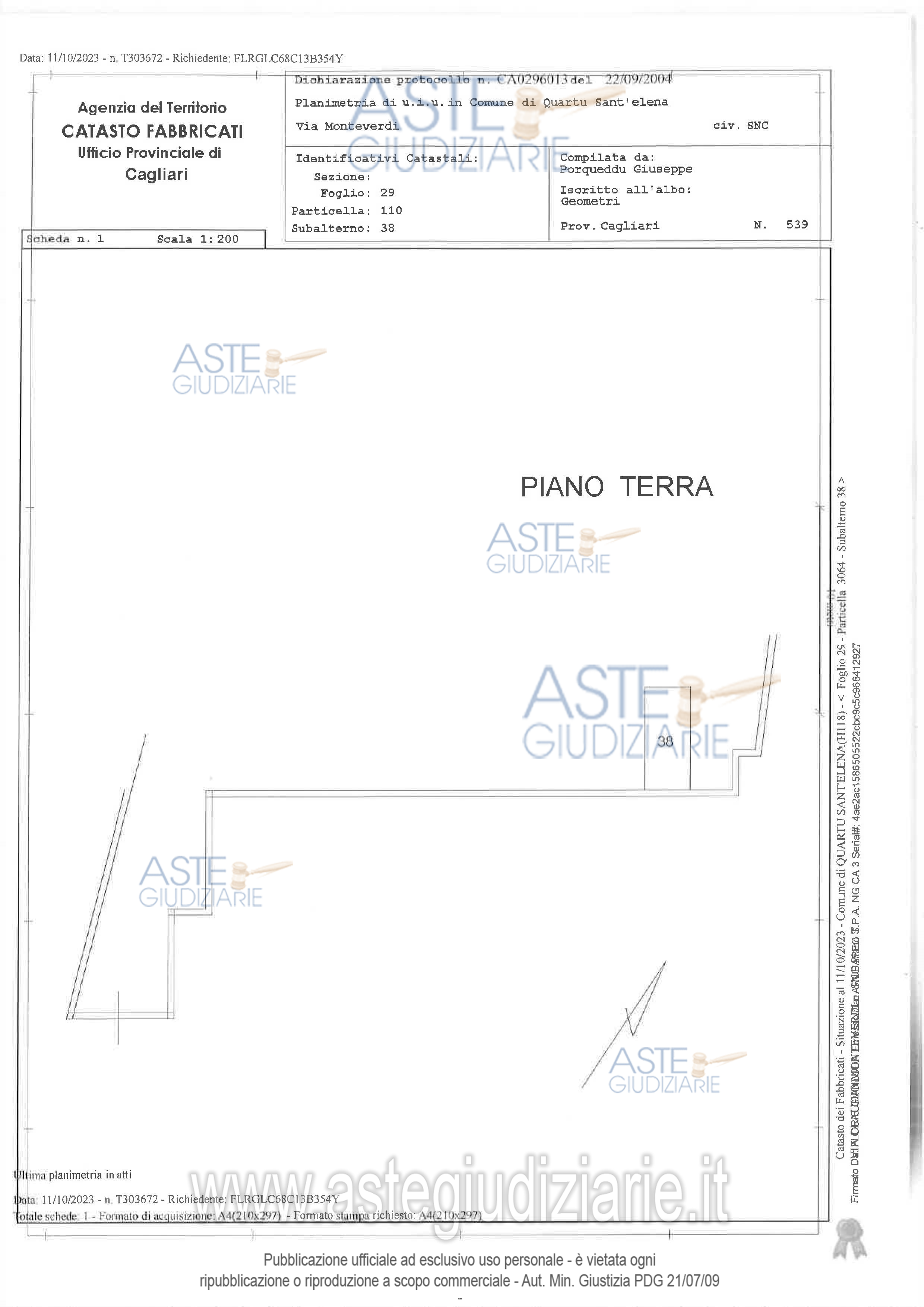 Planimetria del bene