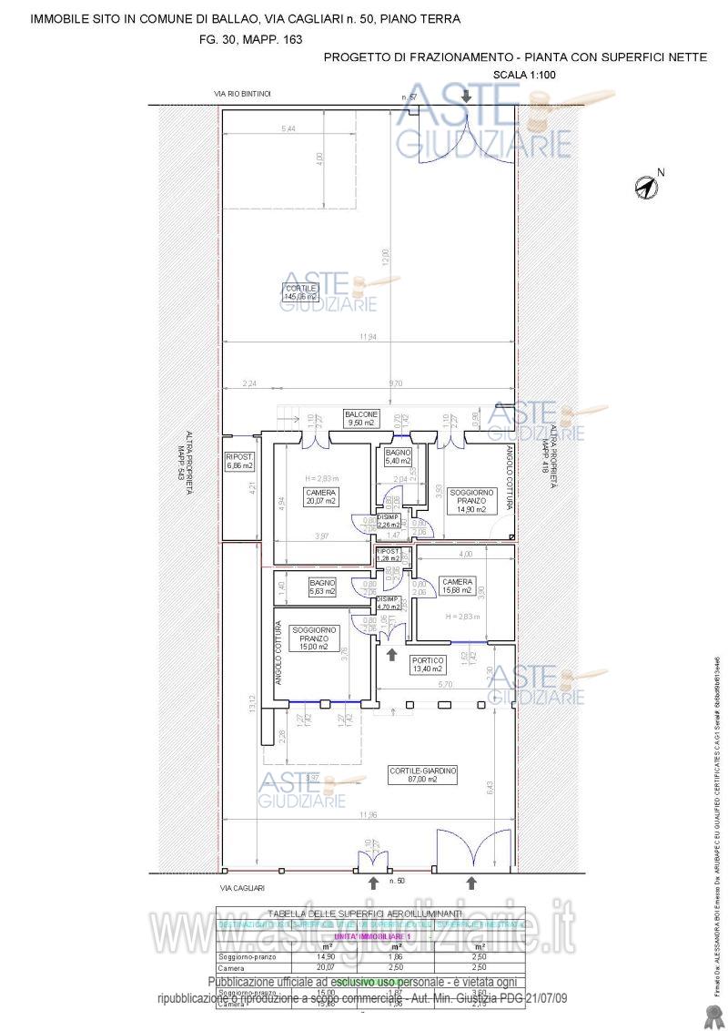 Planimetria del bene