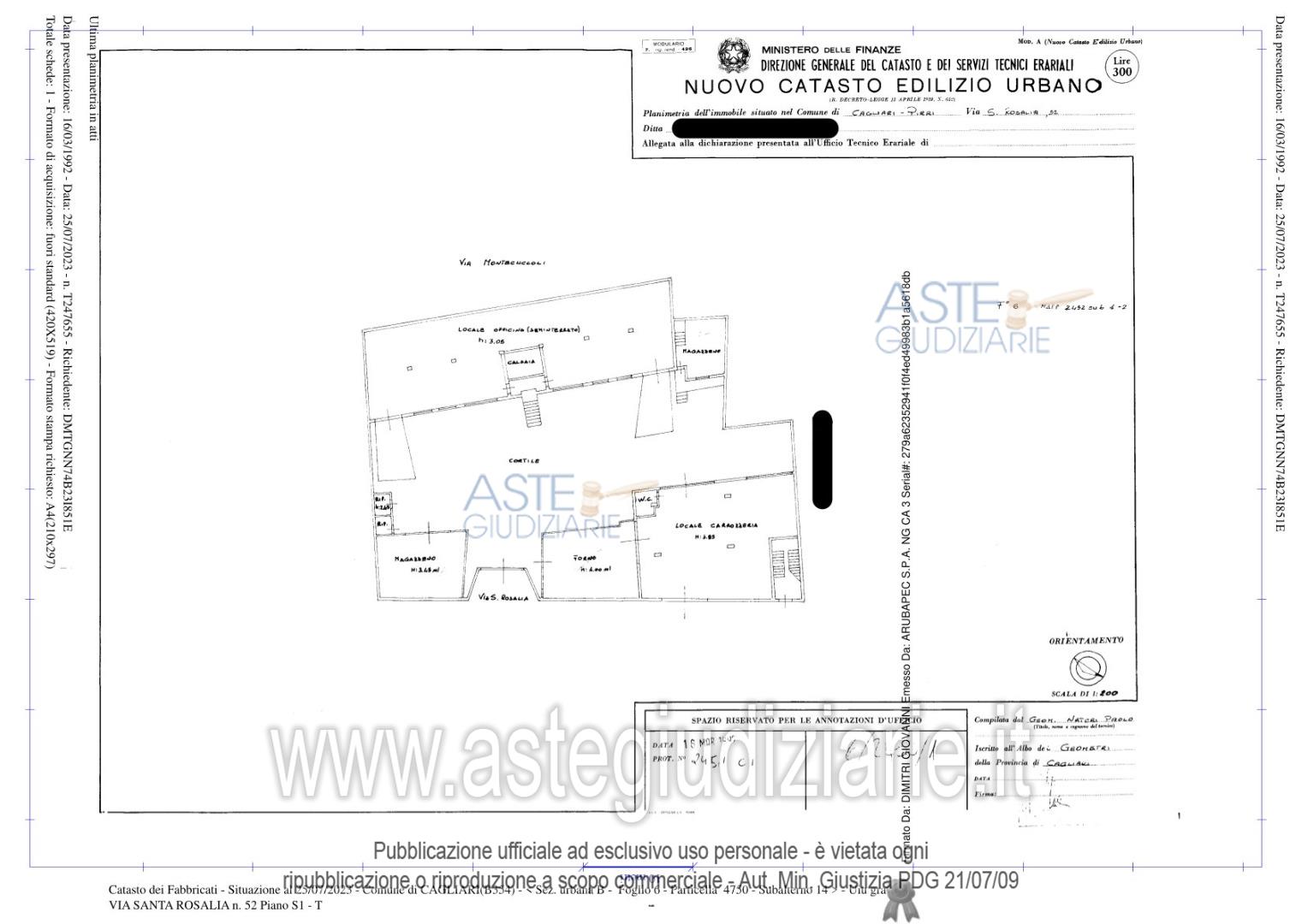 Planimetria del bene