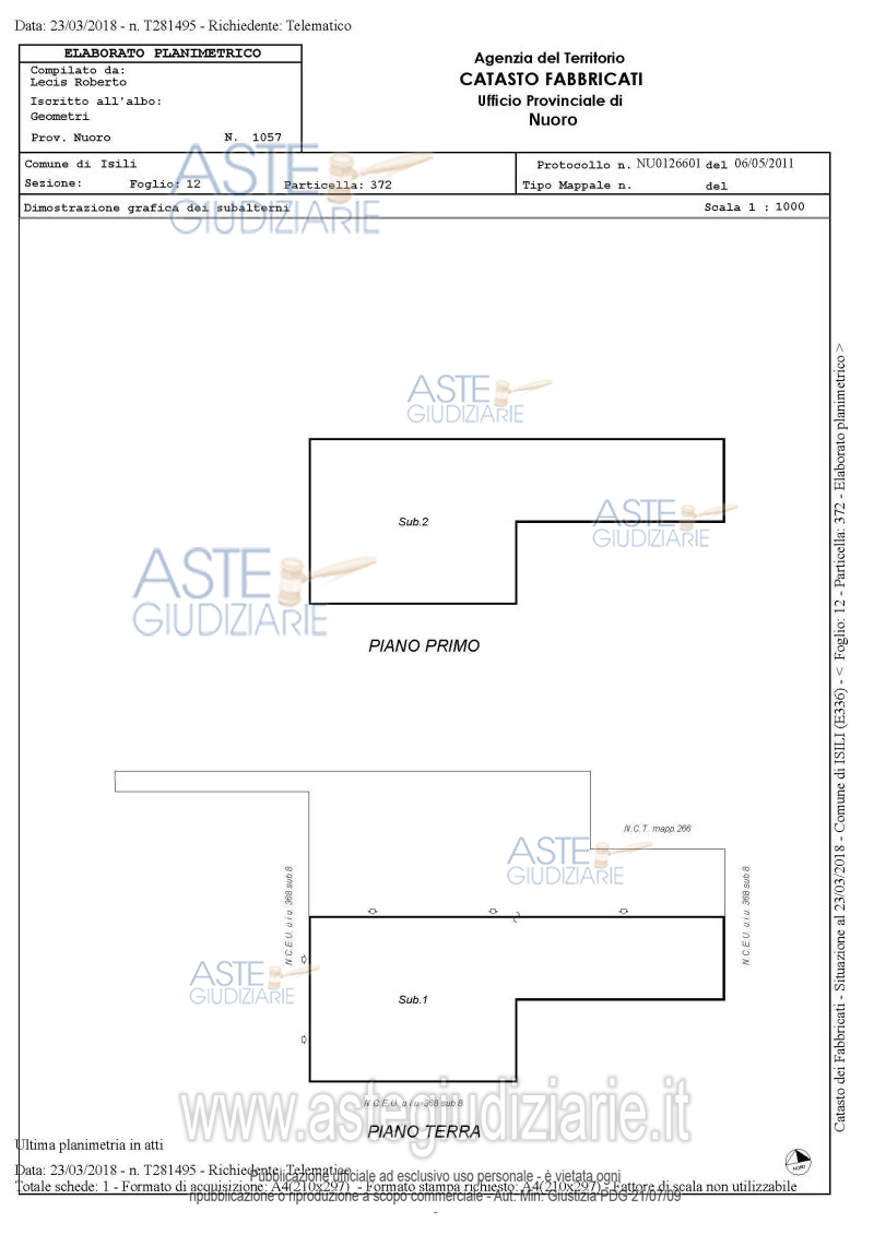 Planimetria del bene