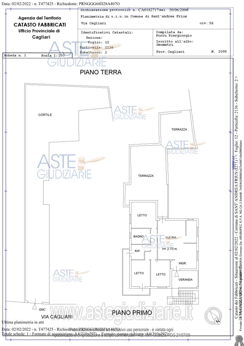 Planimetria del bene