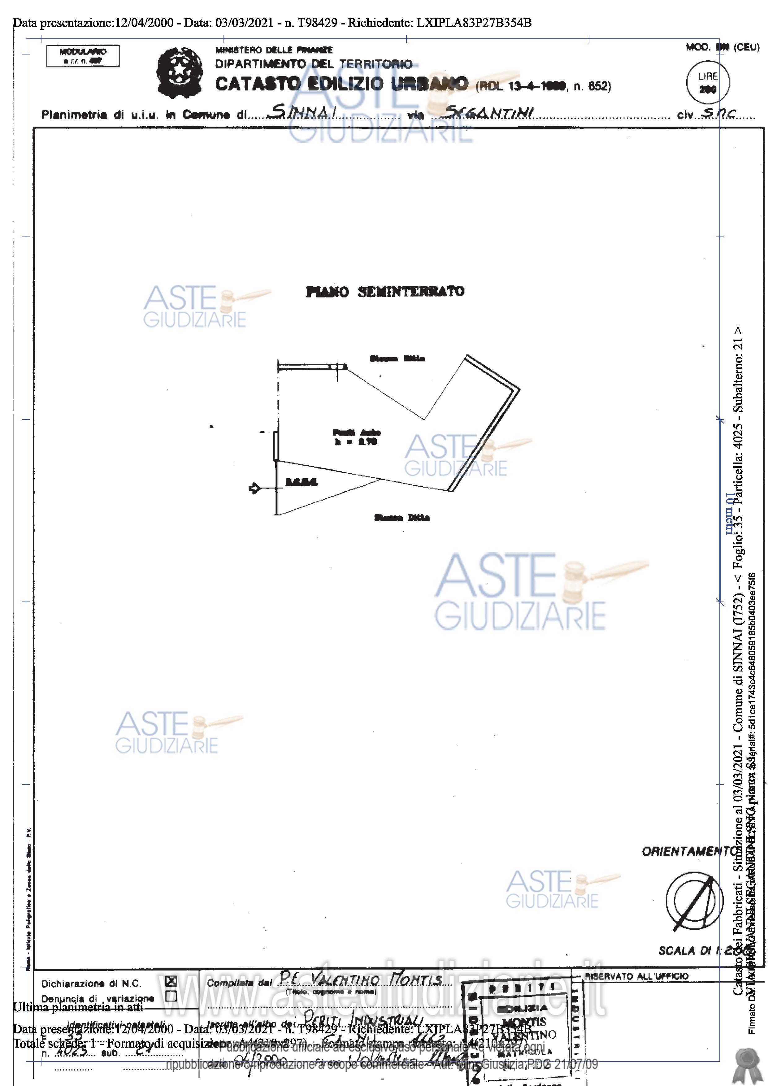 Planimetria del bene