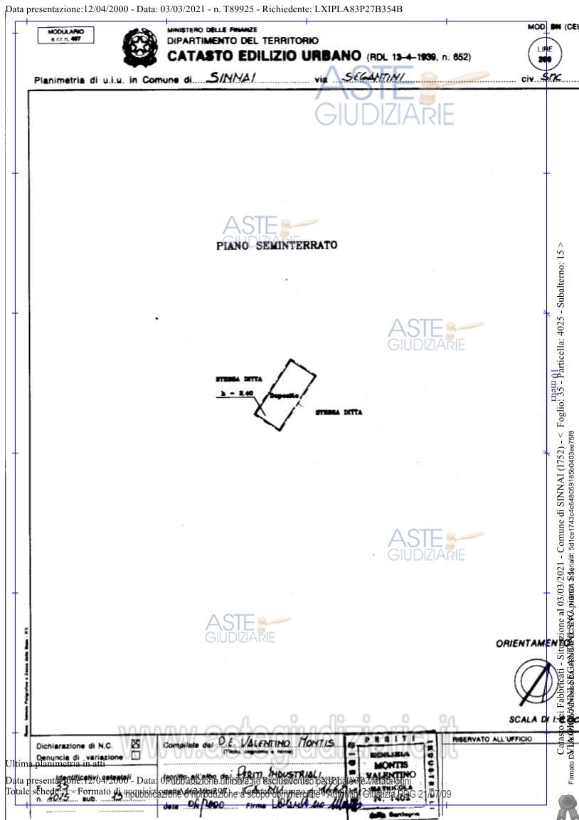Planimetria del bene