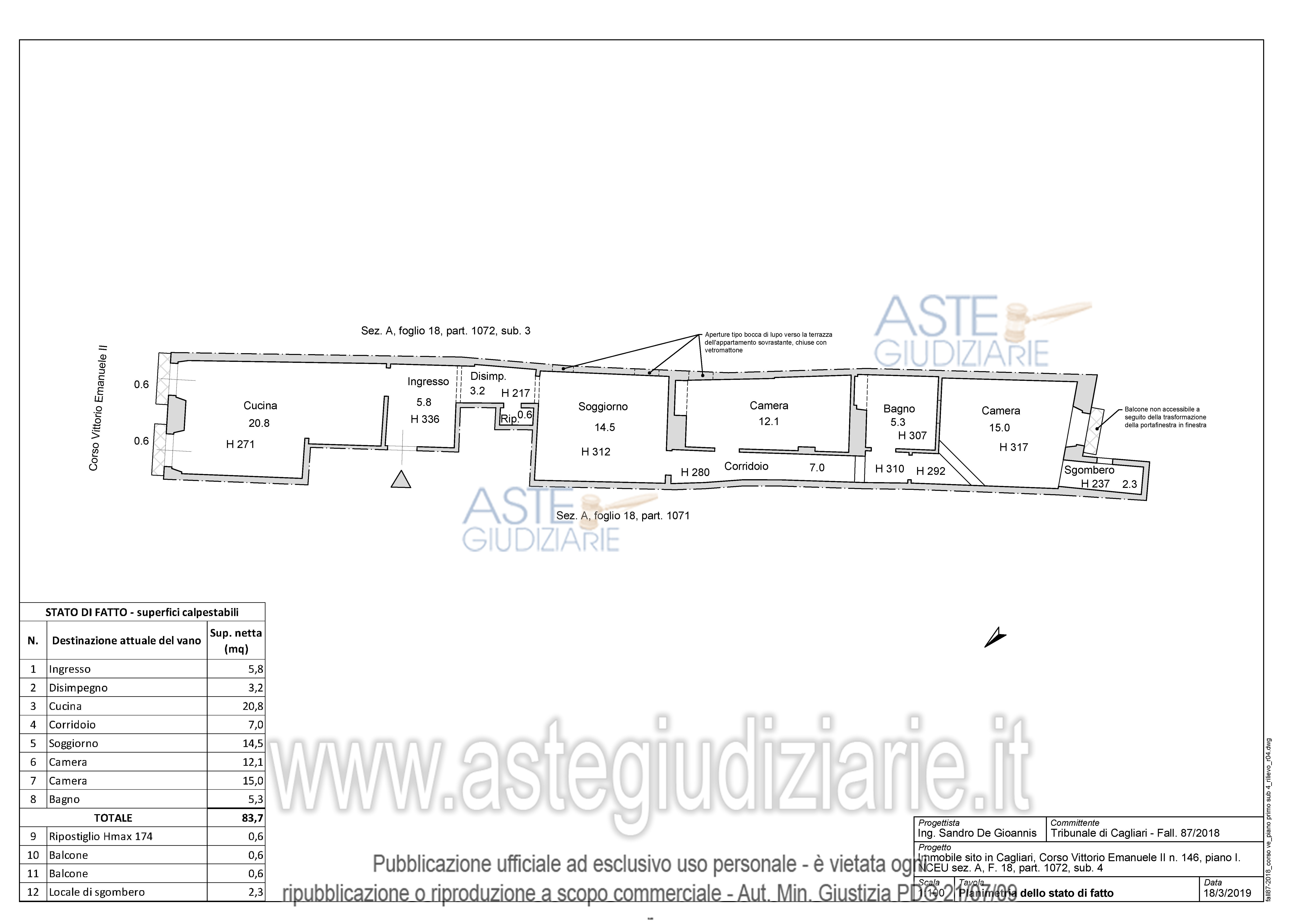 Planimetria del bene