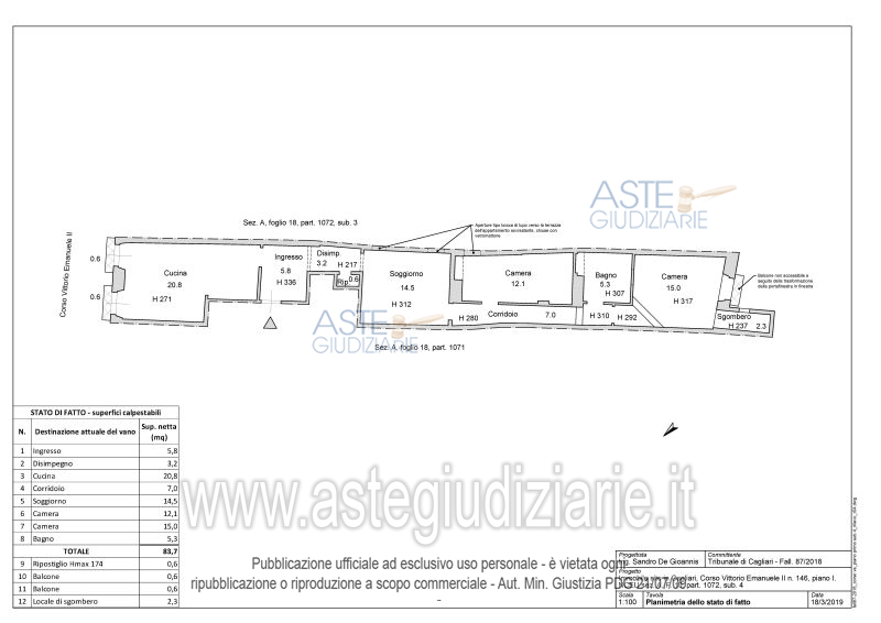 Planimetria del bene