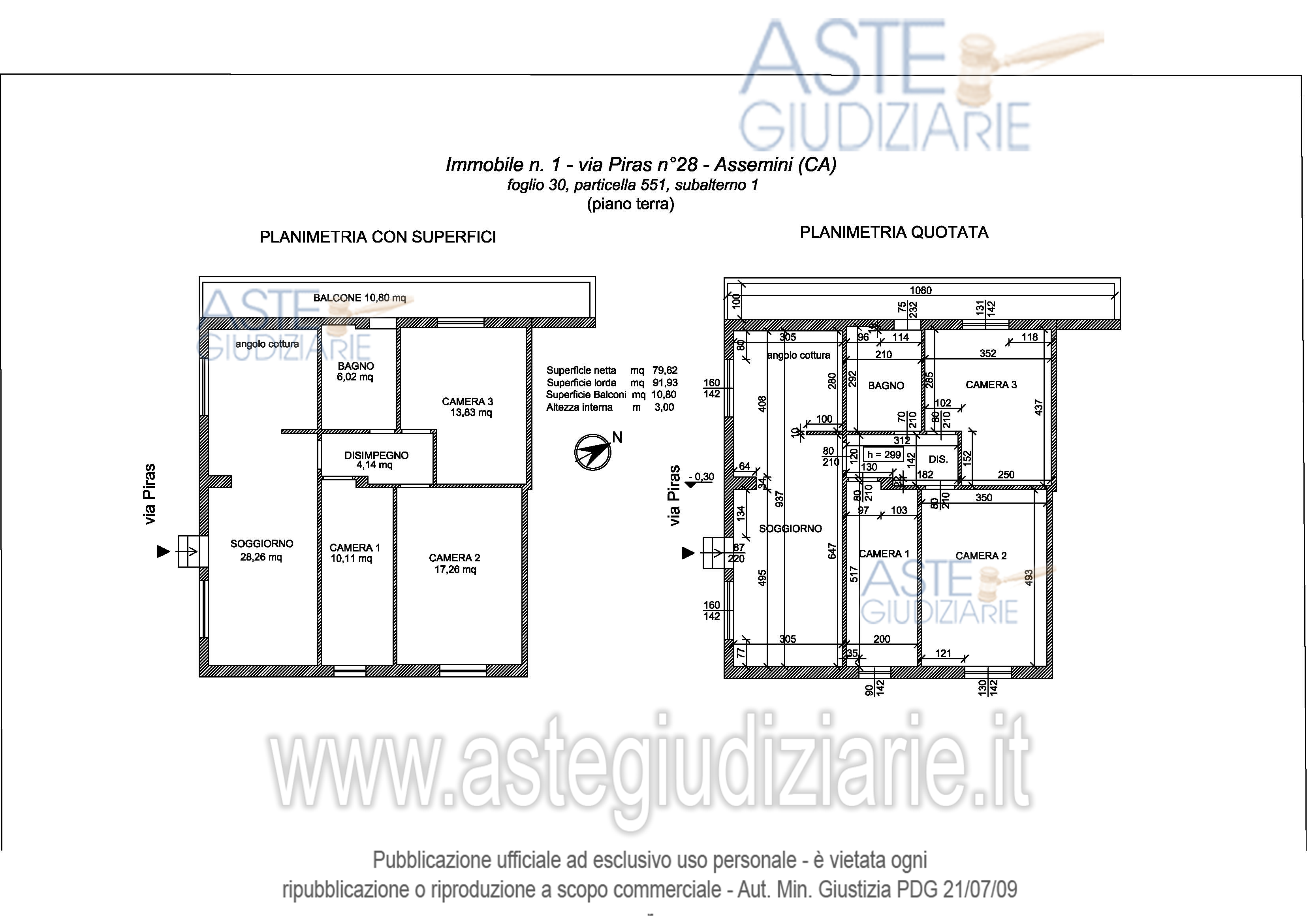 Planimetria del bene