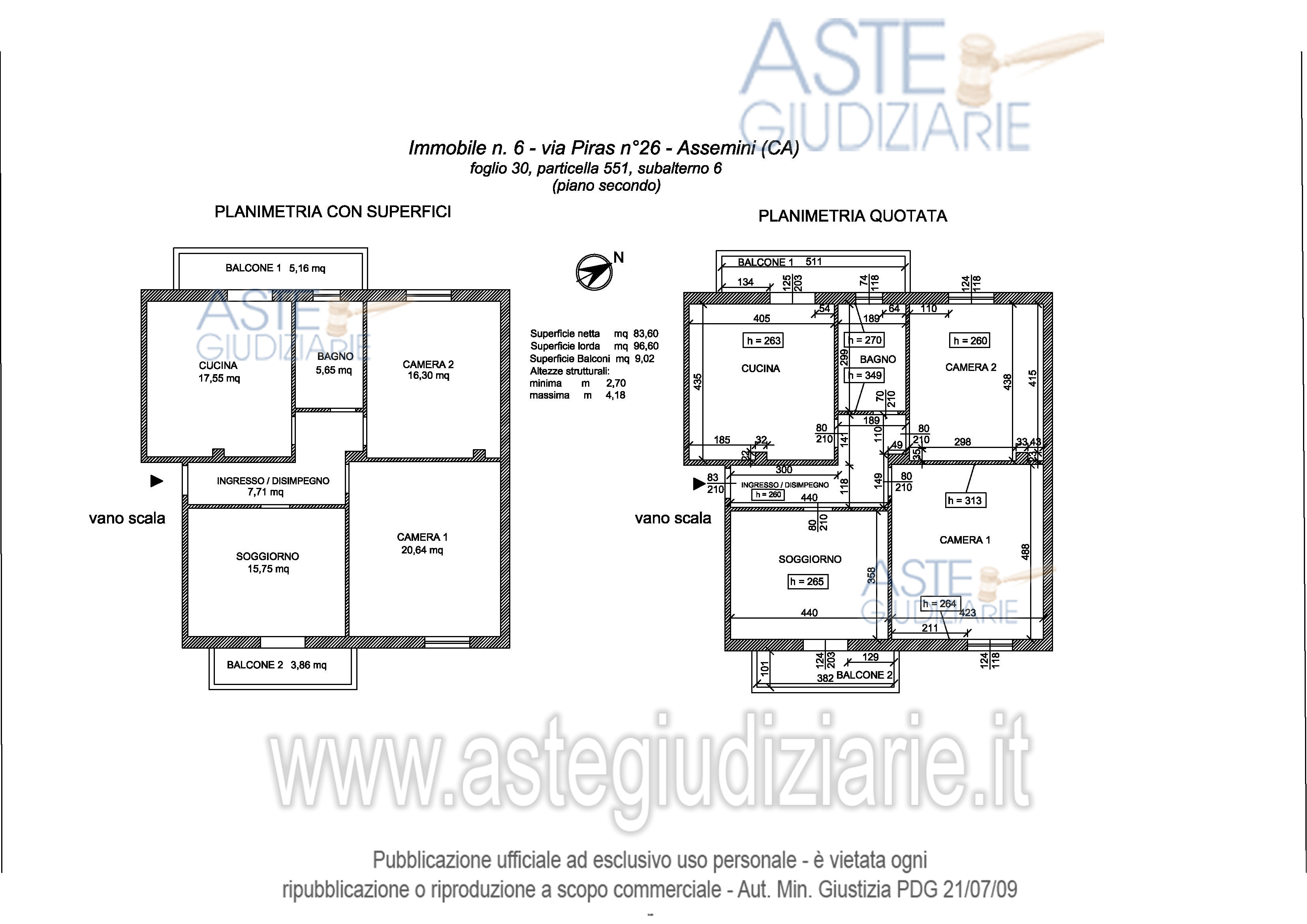 Planimetria del bene