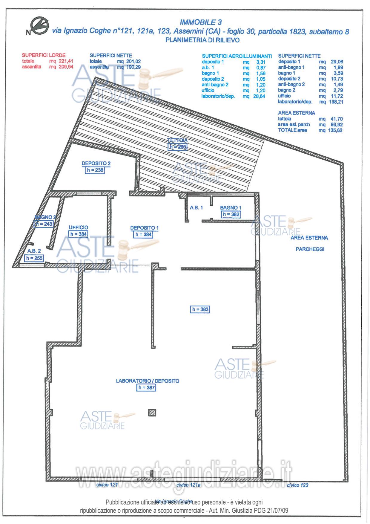 Planimetria del bene