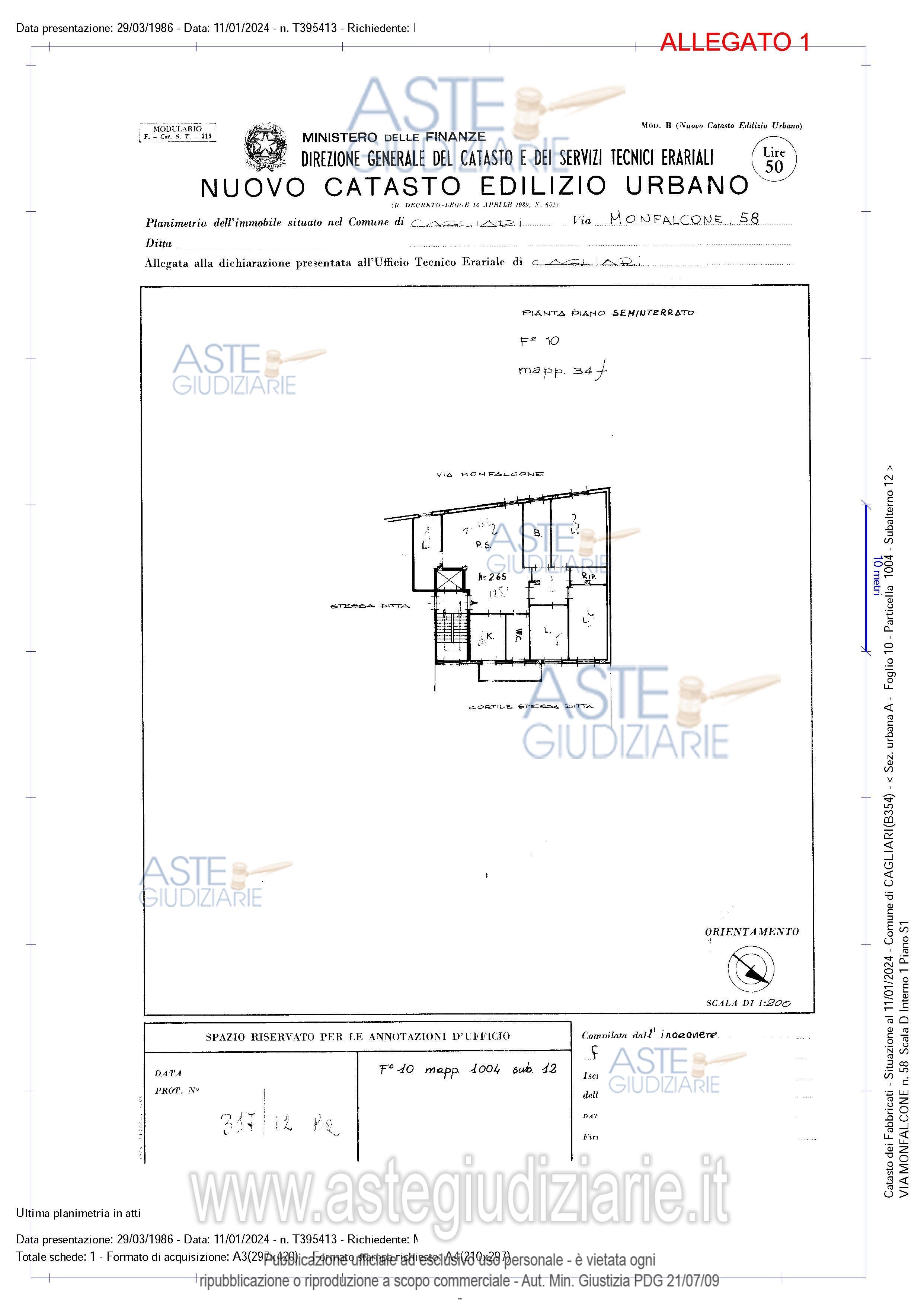 Planimetria del bene