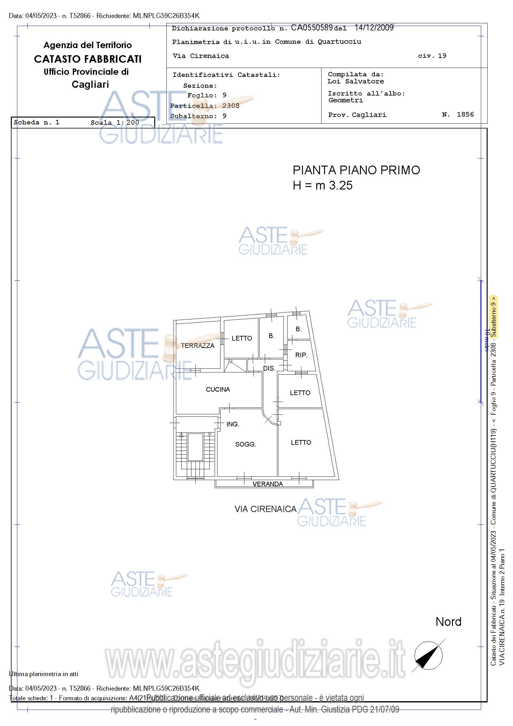 Planimetria del bene