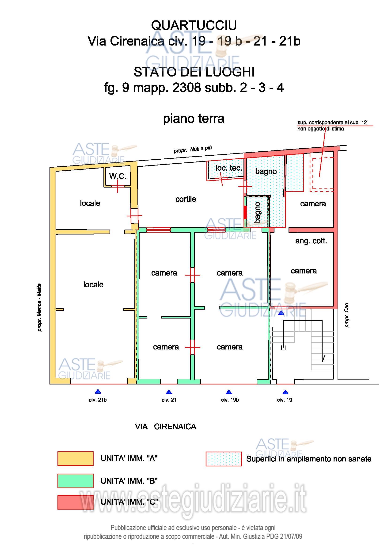 Planimetria del bene