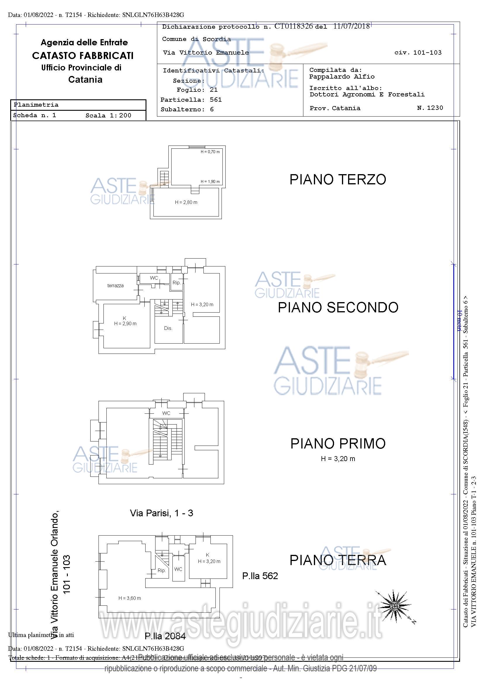 Planimetria del bene