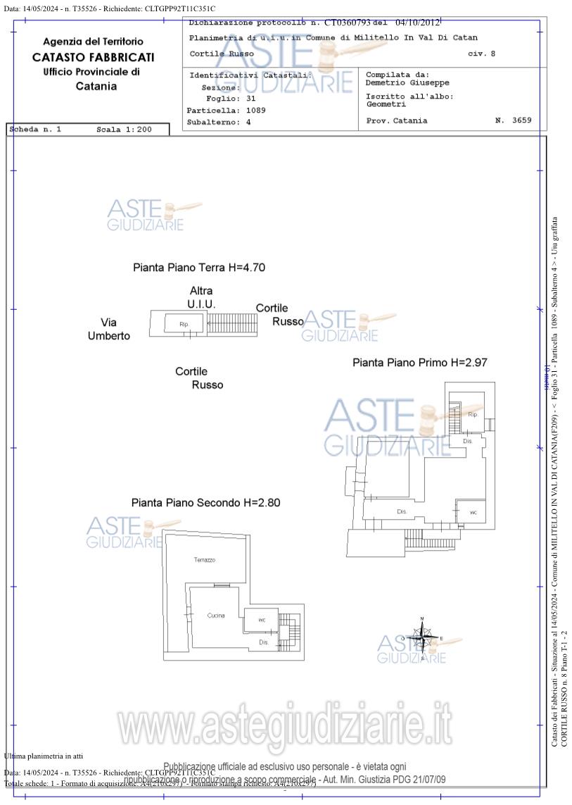 Planimetria del bene