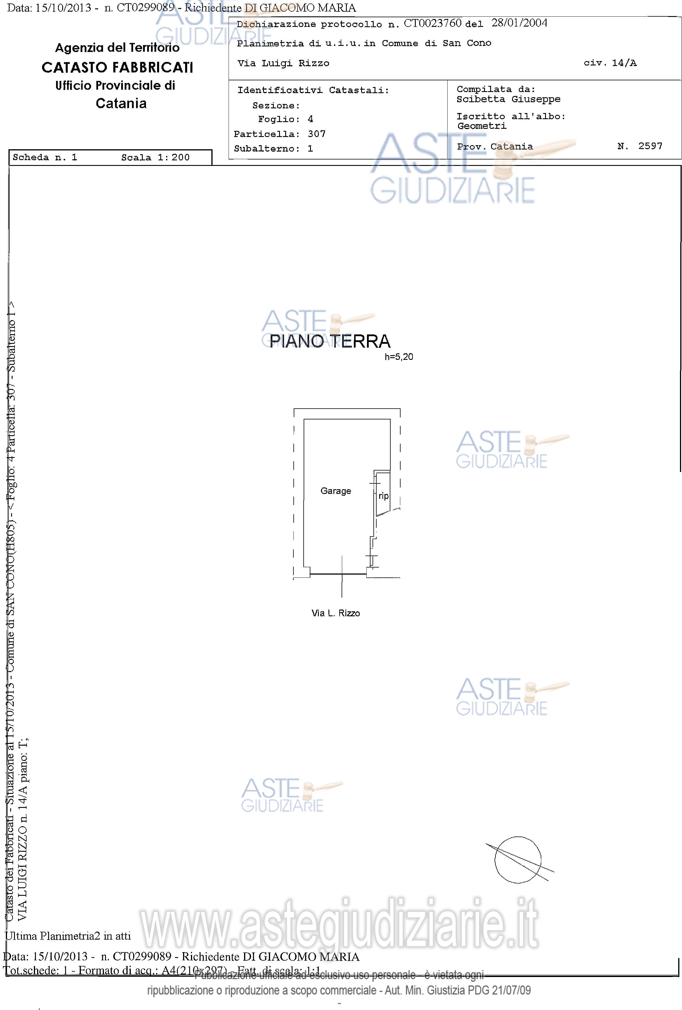 Planimetria del bene