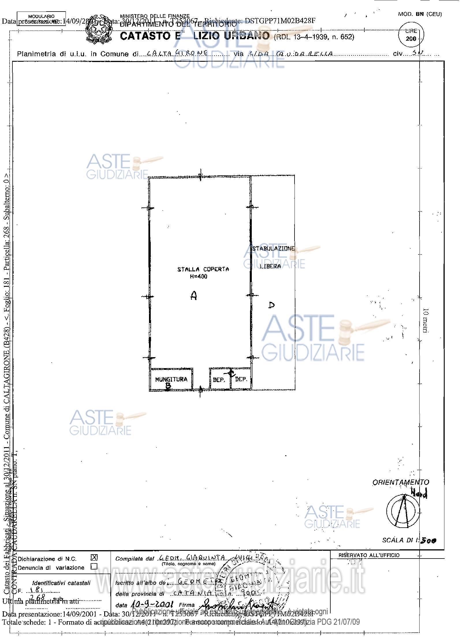 Planimetria del bene