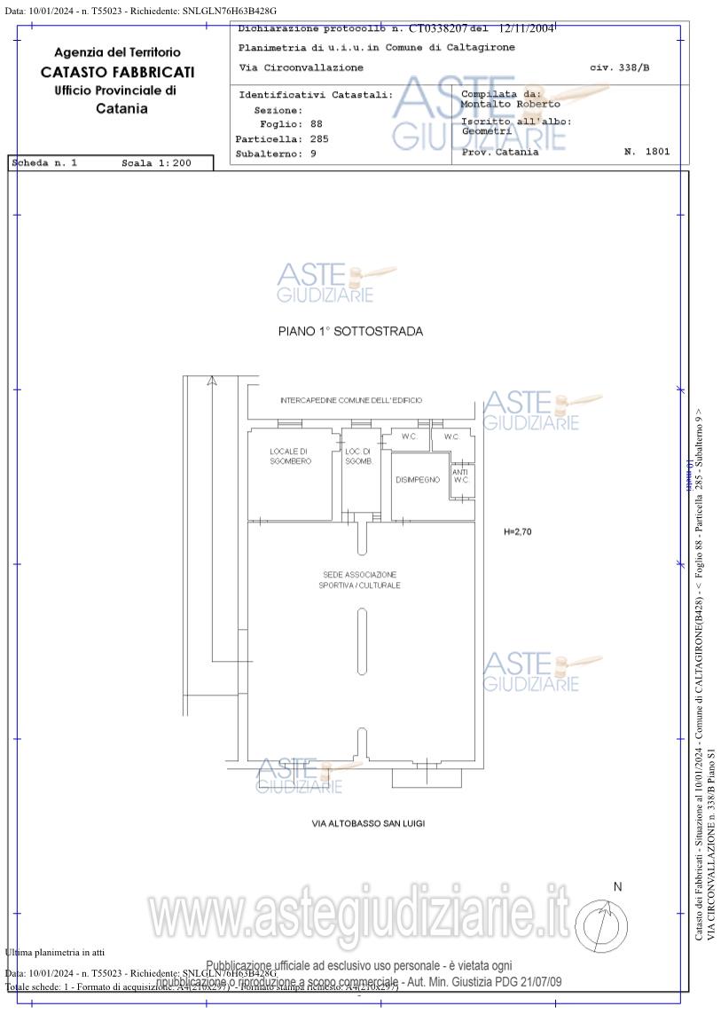 Planimetria del bene
