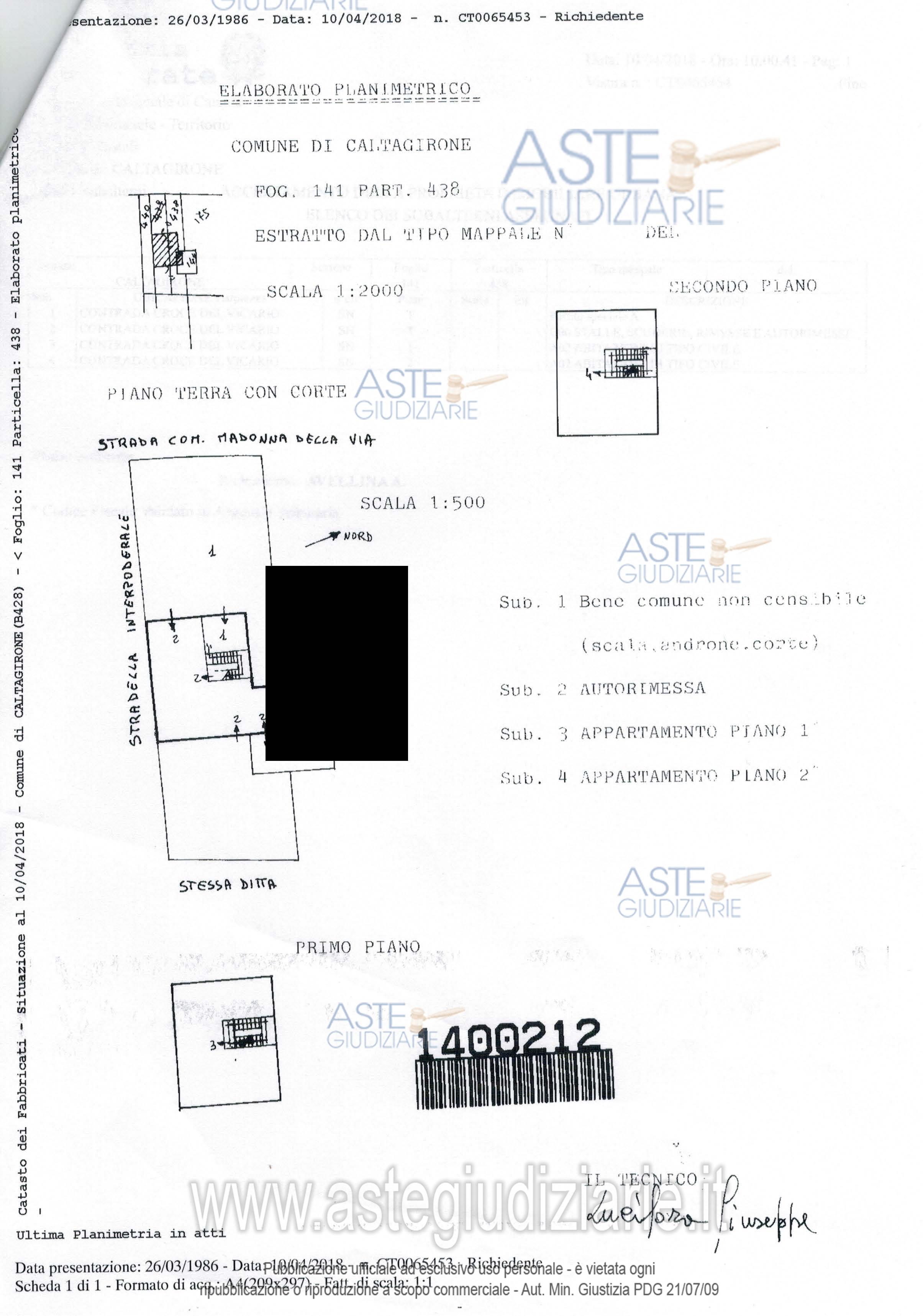 Planimetria del bene