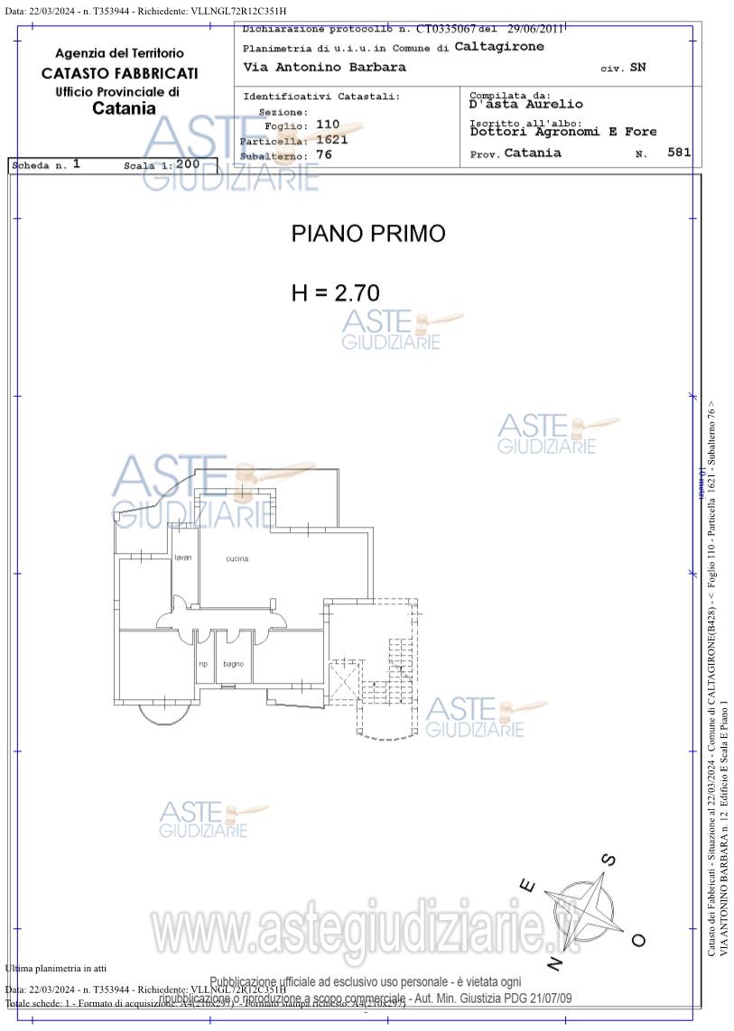 Planimetria del bene