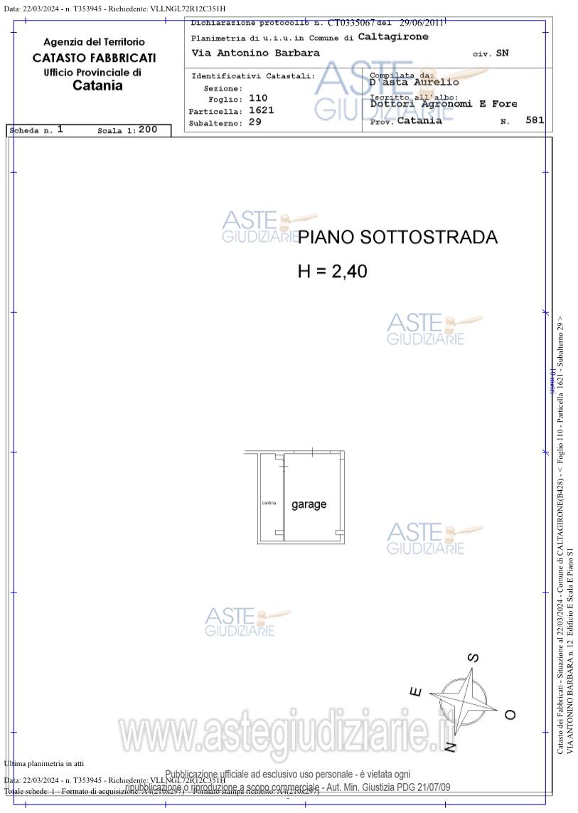 Planimetria del bene