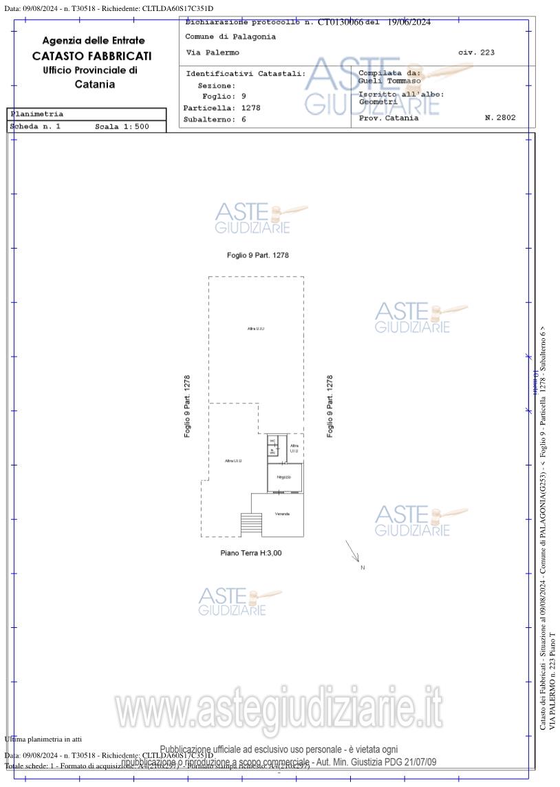 Planimetria del bene