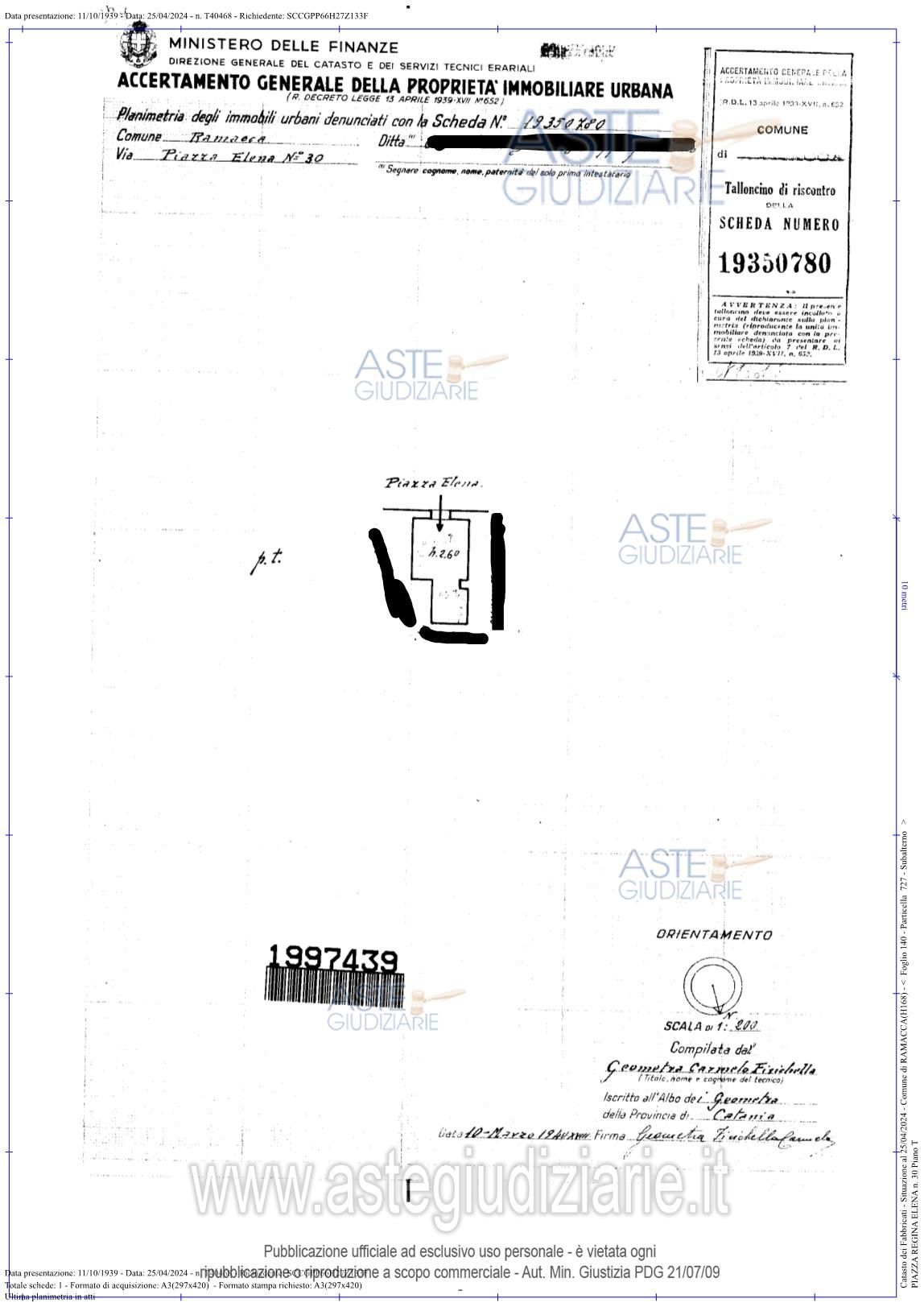 Planimetria del bene