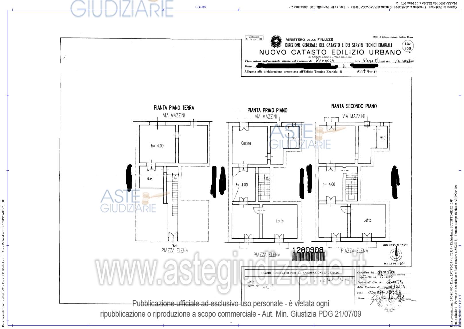 Planimetria del bene
