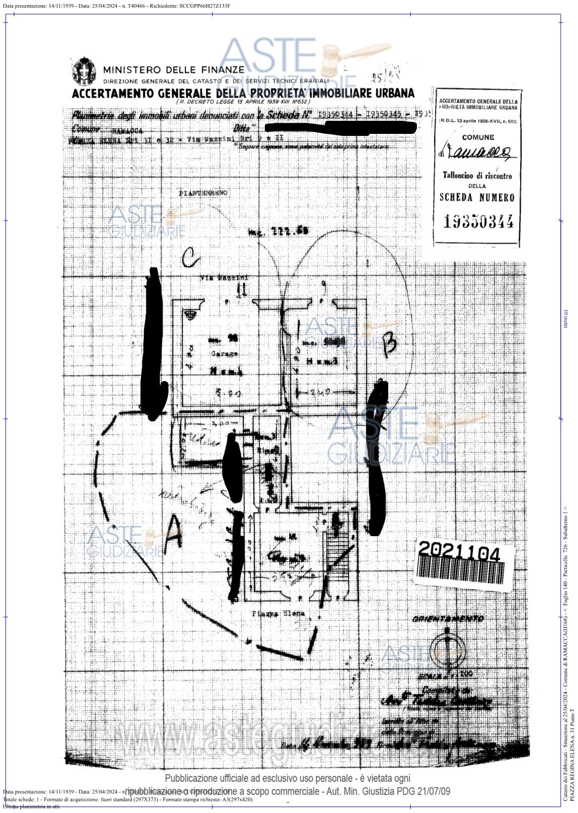 Planimetria del bene
