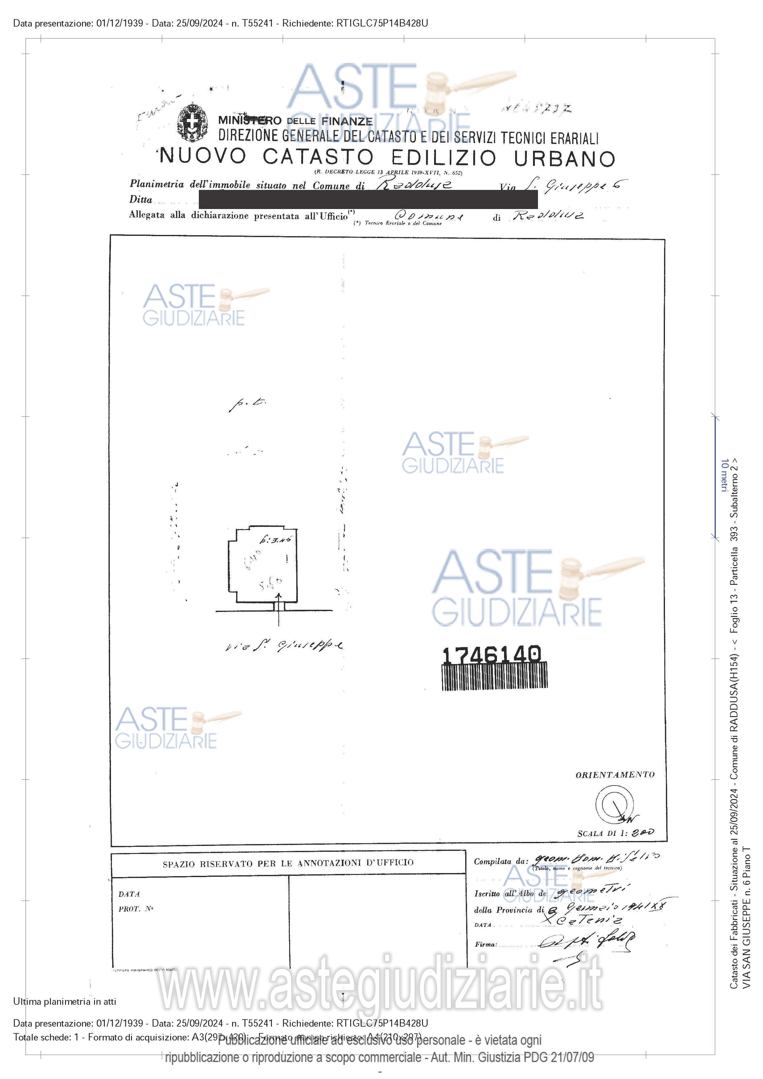 Planimetria del bene