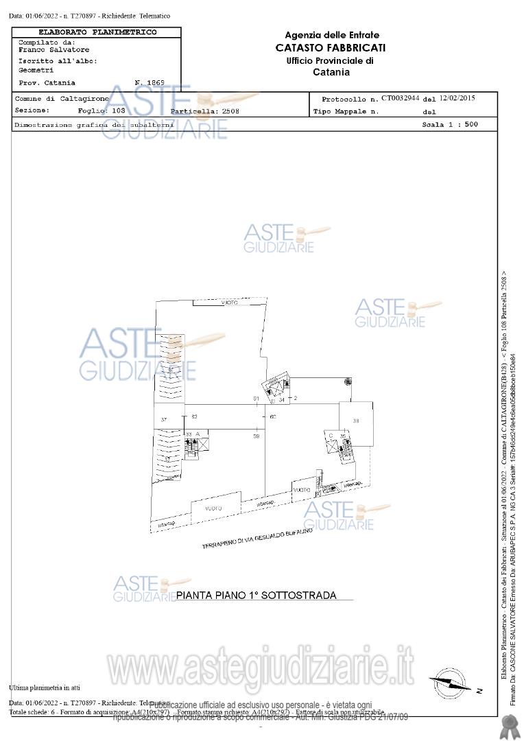 Planimetria del bene