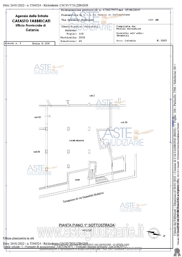 Planimetria del bene