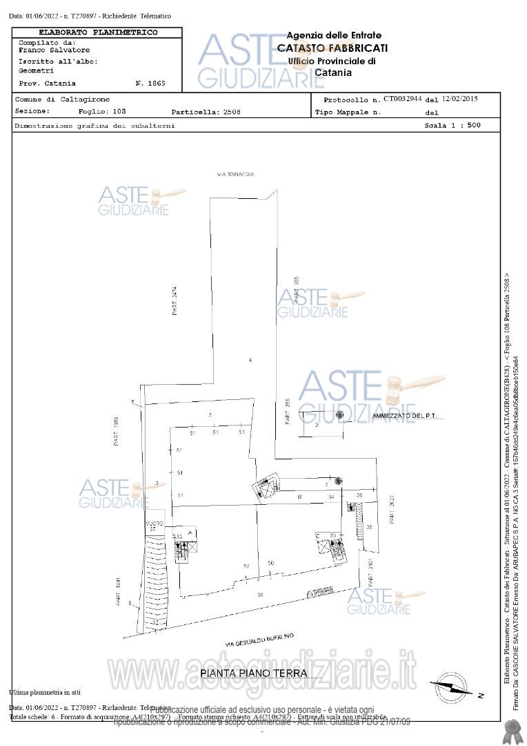 Planimetria del bene