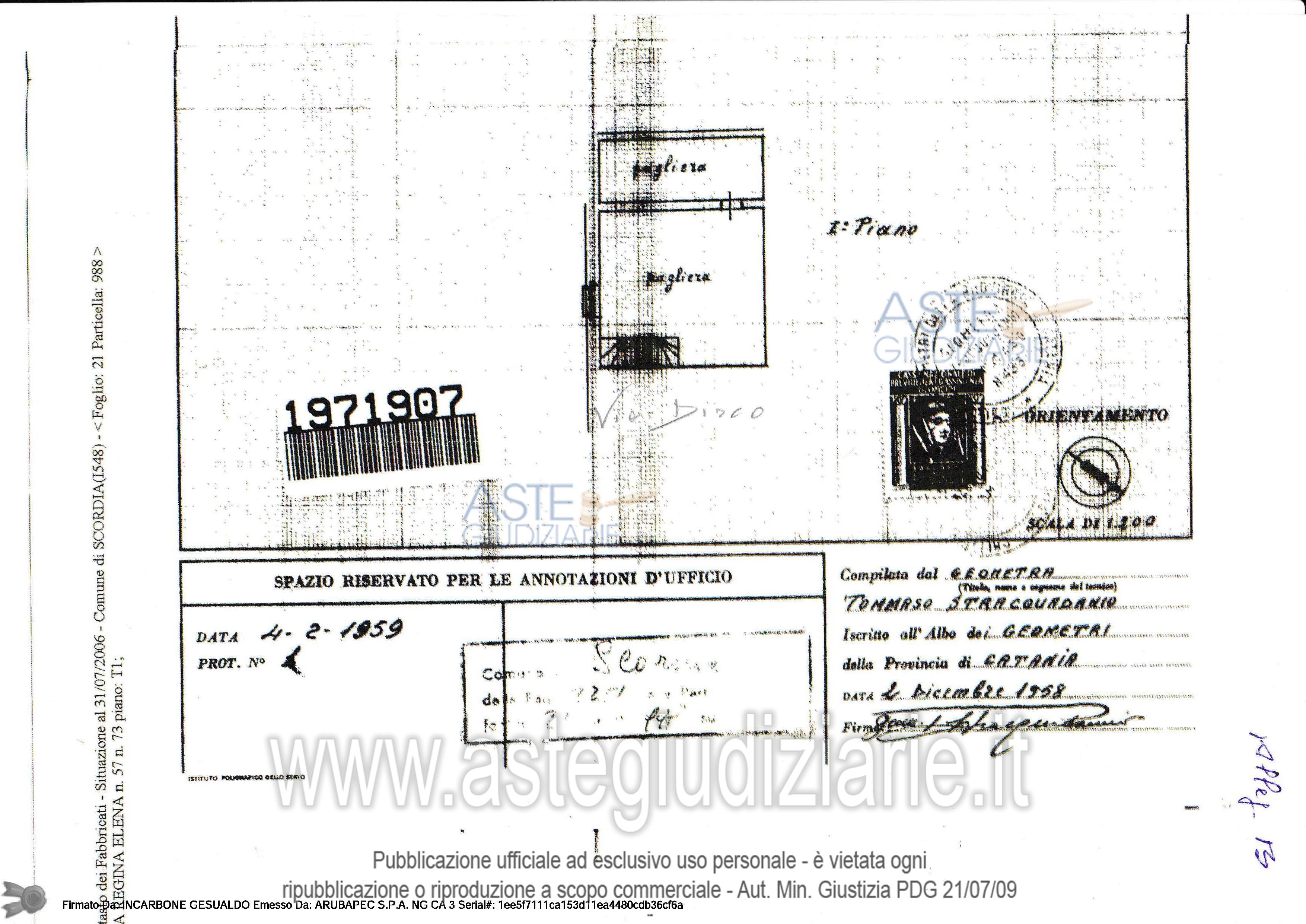 Planimetria del bene