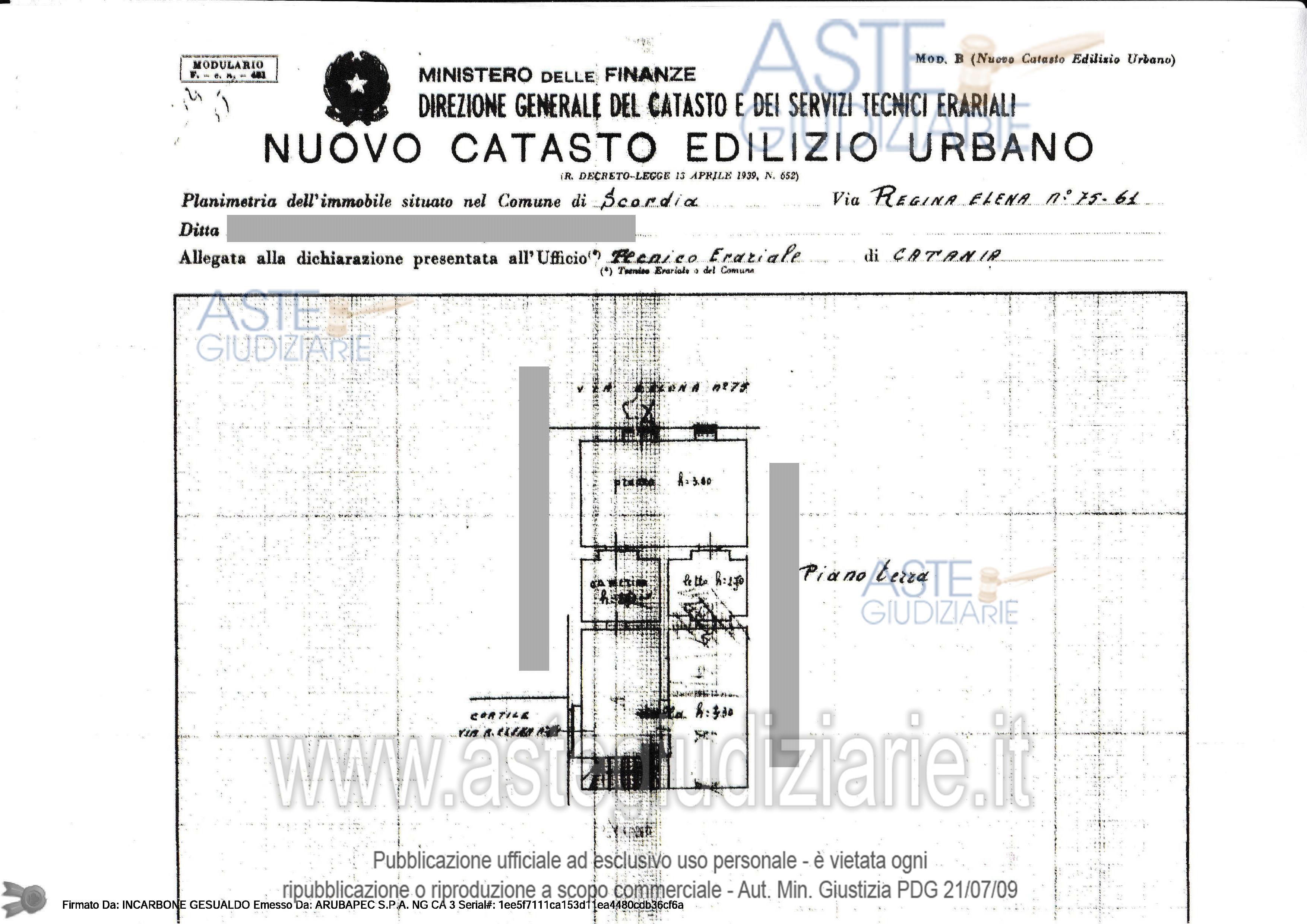 Planimetria del bene
