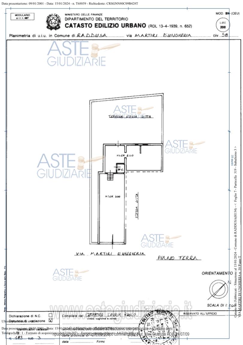 Planimetria del bene