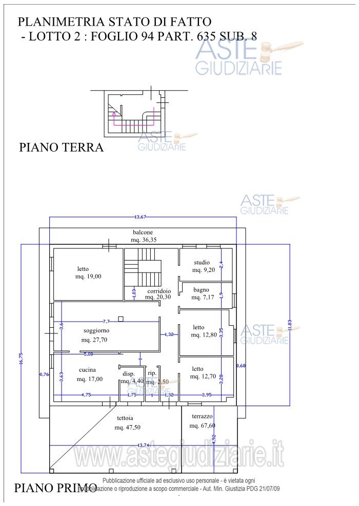 Planimetria del bene